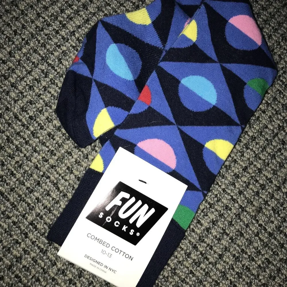 Fun Socks‎ NWT Combed Cotton Crew Mens 10-13